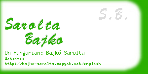 sarolta bajko business card