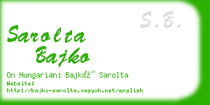 sarolta bajko business card